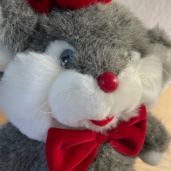 Vintage Commonwealth Mouse Plush Red Hat & Bow Tie Christmas Long Tail 12” 1992 - Picture 4 of 7